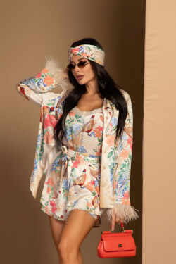 Sunset Sensation Shirt With Natural Feathers