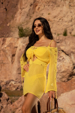 Ocean Muse Beach Crop-Top - Yellow