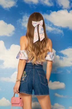 A Touch of Romance Hair Bow - Vista Blue