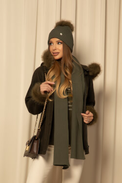 Winter Whisper Knitted Hat - Military