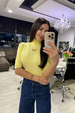 Colorful Miracle Knit Blouse-Top - Yellow