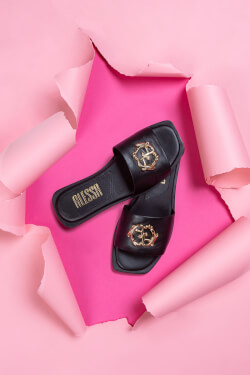 Rococo Logo Slippers - Black/Gold