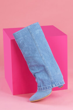 Strut Perfection Boots - Light Denim