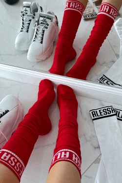 Don't Be Shy Alessa Socks 3/4 - Red