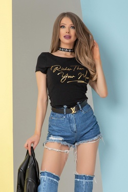 Richer than your man t-shirt - black