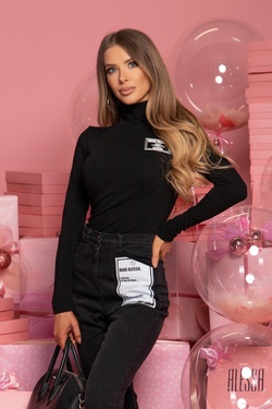 Prime Time Star cotton turtleneck - black