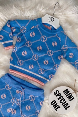 Alessa mini Religion Knit Blouse - blue