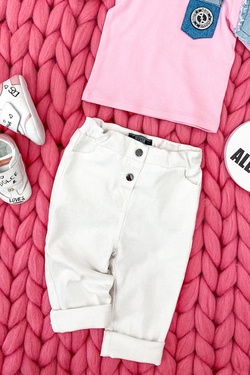 Feel This Moment mini Long Jeans - Ecru