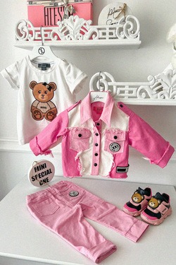 Feel This Moment Mini Denim Jacket - Pink