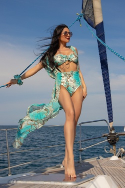 All I Want Is A Yacht Pareo - Aqua