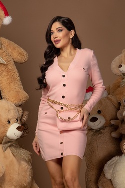 Dm Me Later Knitted Dress - Pink