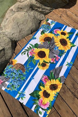 Keep on shining beach towel - blue