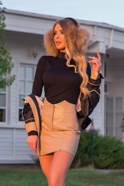 Always On Top leather skirt - nude