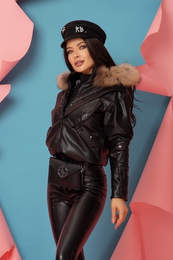 Ask about me Leather Jacket - Dark Nickel Chain