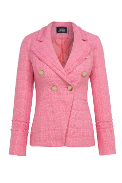 Miss Independent Bouclé Blazer - Pink