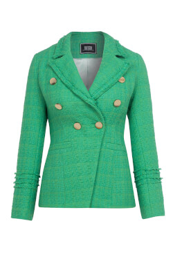 Miss Independent Bouclé Blazer - Green