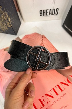 Alessa logo black belt - dark nickel buckle