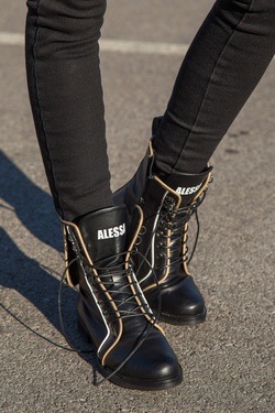 Treasure chest boots made of genuine leather