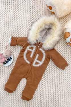 Alessa mini Knitted Snowsuit - Mocha