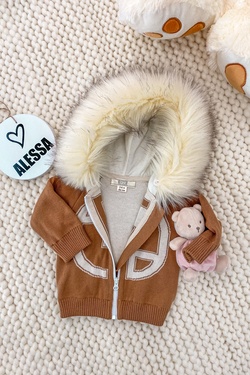 Alessa mini Logo Knit Vest - mocha