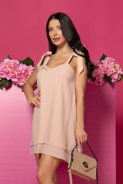 Love is the Answer Ruffles Dress - Nude