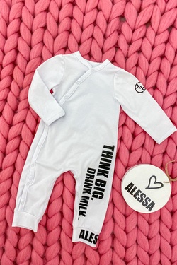 Think big drink milk Romper - Ecru