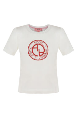 Alessa Red logo mini t-shirt - Ecru