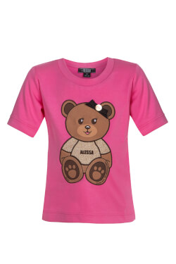 Alessa Bear Mini Cotton T-Shirt - Pink