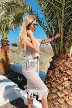 Fly High beach fringed skirt