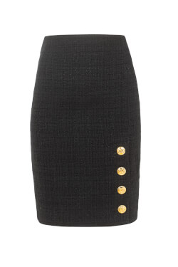 Classy Catalyst Bouclé Skirt - Black
