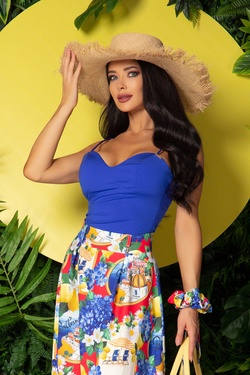 What A Delight Top - Cobalt Blue