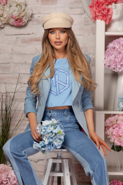 Love Your Way Short Cotton T-Shirt - Luxury Blue