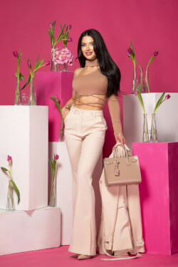 Whispered Elegance Pants - Soft Beige