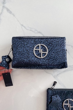 Bubble leather wallet - large