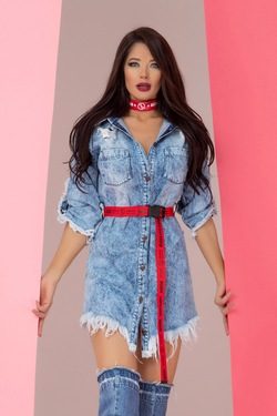 This room is mine denim shirt-dress