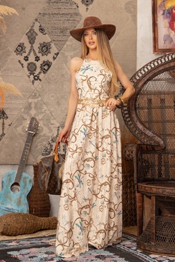 All I Want Is A Yacht Maxi Dress - Beige