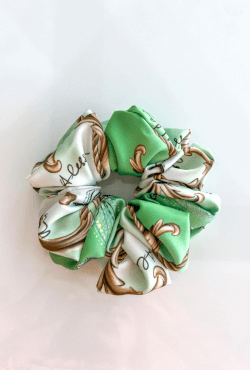 All I Want Is A Yacht Scrunchie - Green Print Small
